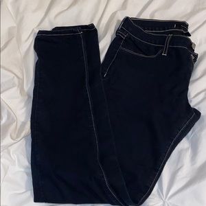 very stretchy dark wash flying monkey straight leg